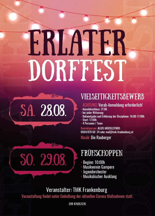 Flyer Erlater Dorffest 2021